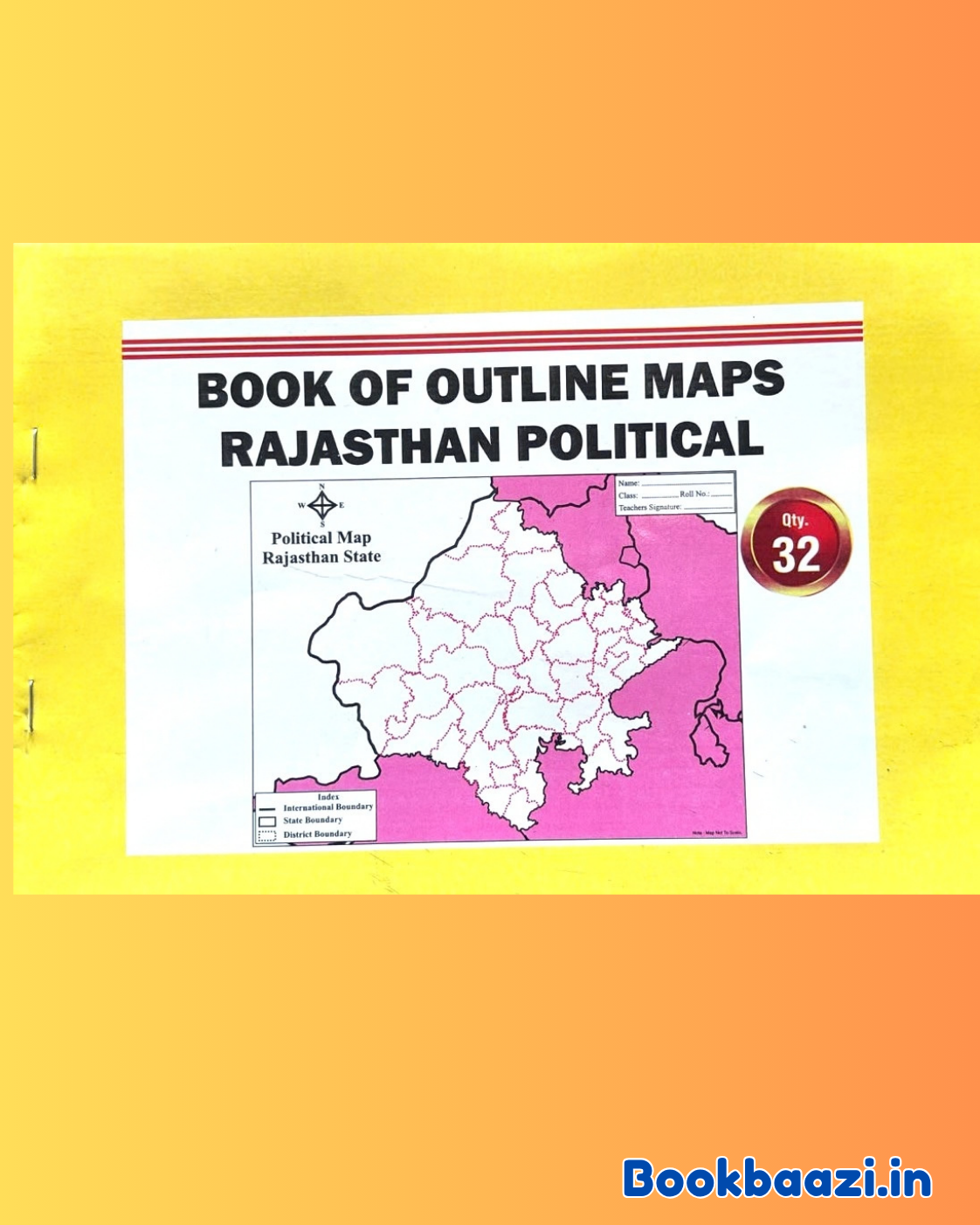 First Rank Rajasthan Book of Outline Maps Rajasthan Political